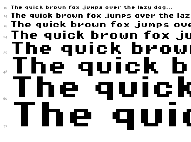 Pixel Operator font waterfall