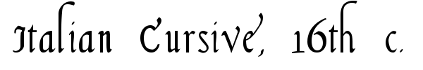 Шрифт Italian Cursive, 16th c.