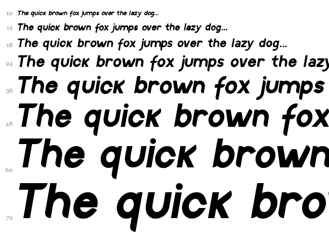 Discreet font waterfall