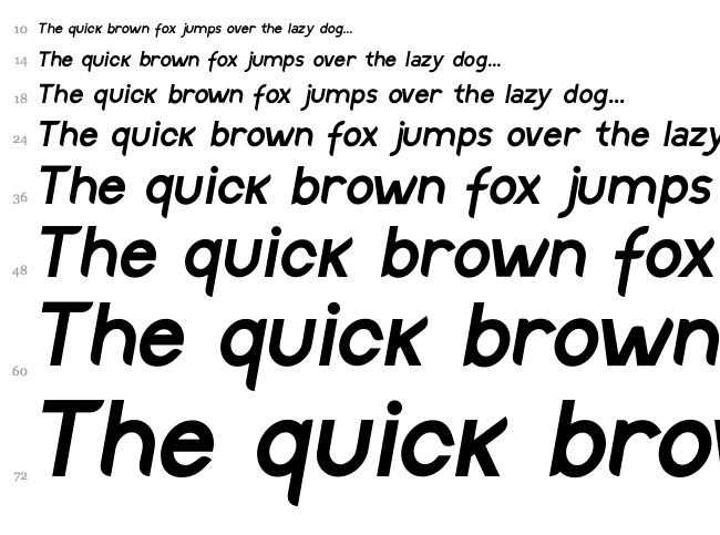 Discreet font waterfall