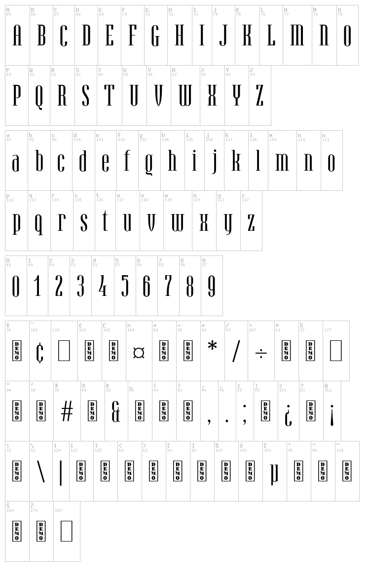 Hamerslag font map