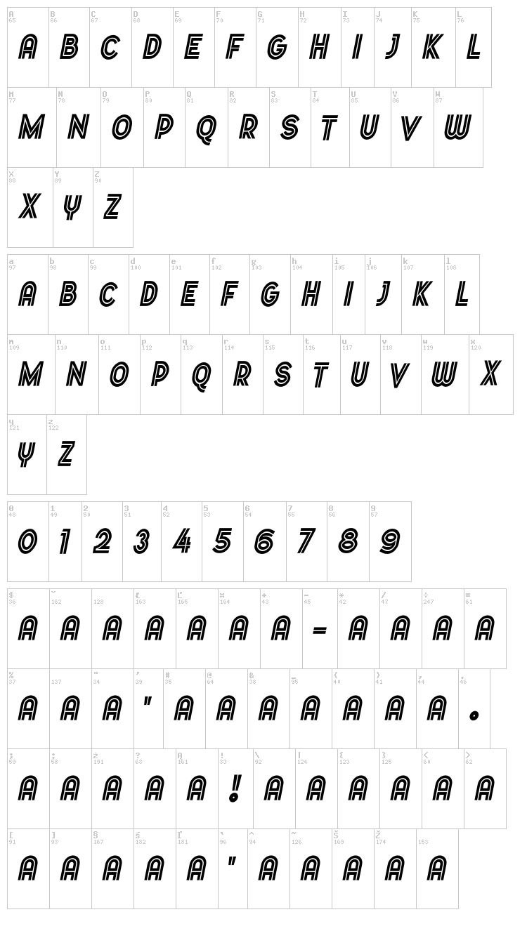 Dopest font map