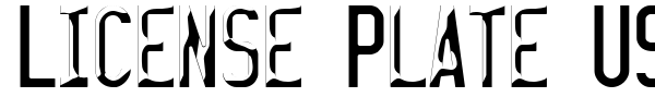Шрифт License Plate USA