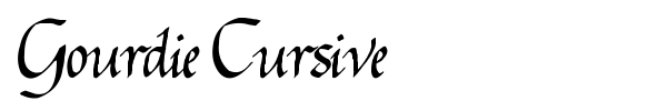 Gourdie Cursive font preview