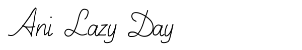 Шрифт Ani Lazy Day