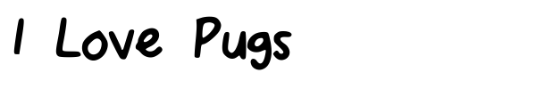 I Love Pugs font preview