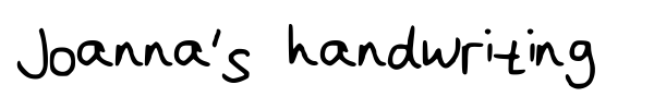 Joanna's handwriting font preview