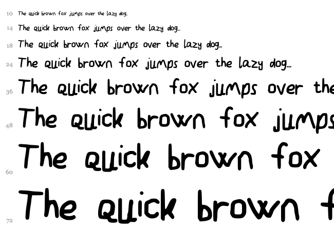 Kindergarden font waterfall