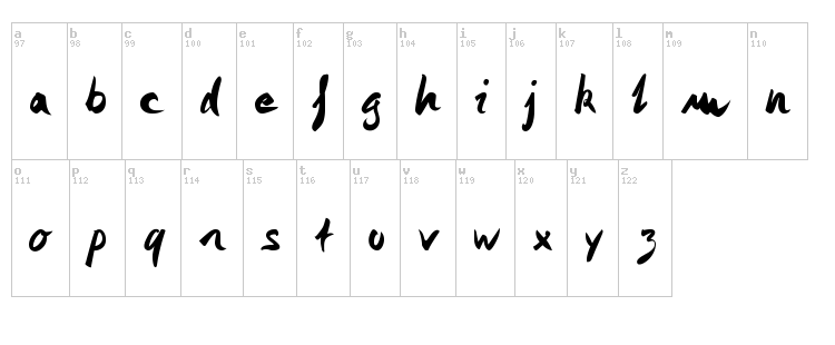 Monika font map