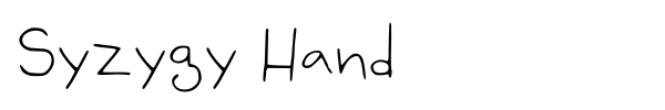 Шрифт Syzygy Hand