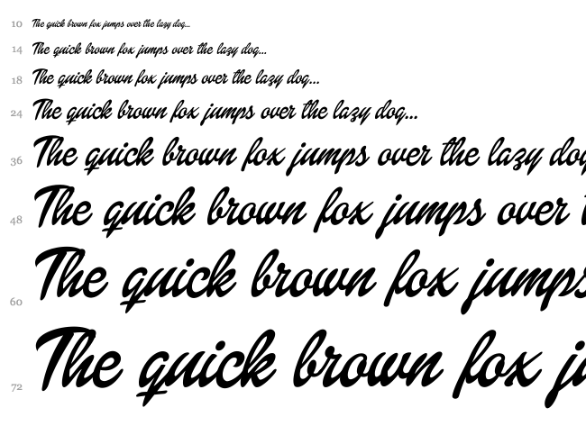 Dollie Script font waterfall