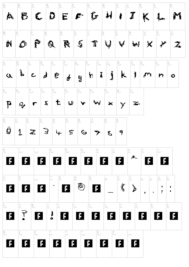 Hallworth font map