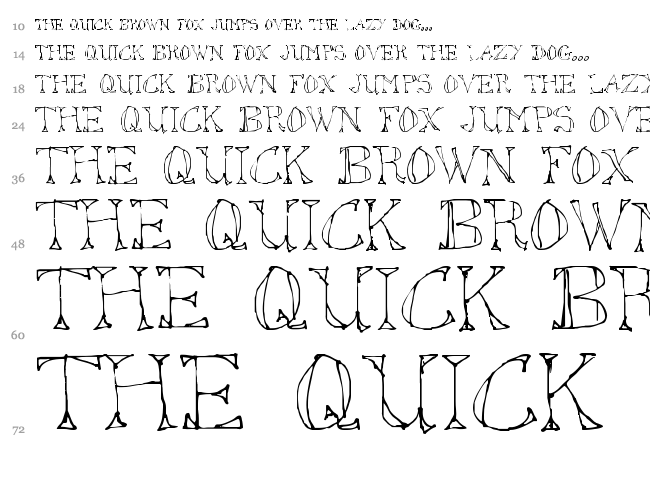 Sketched Out font waterfall