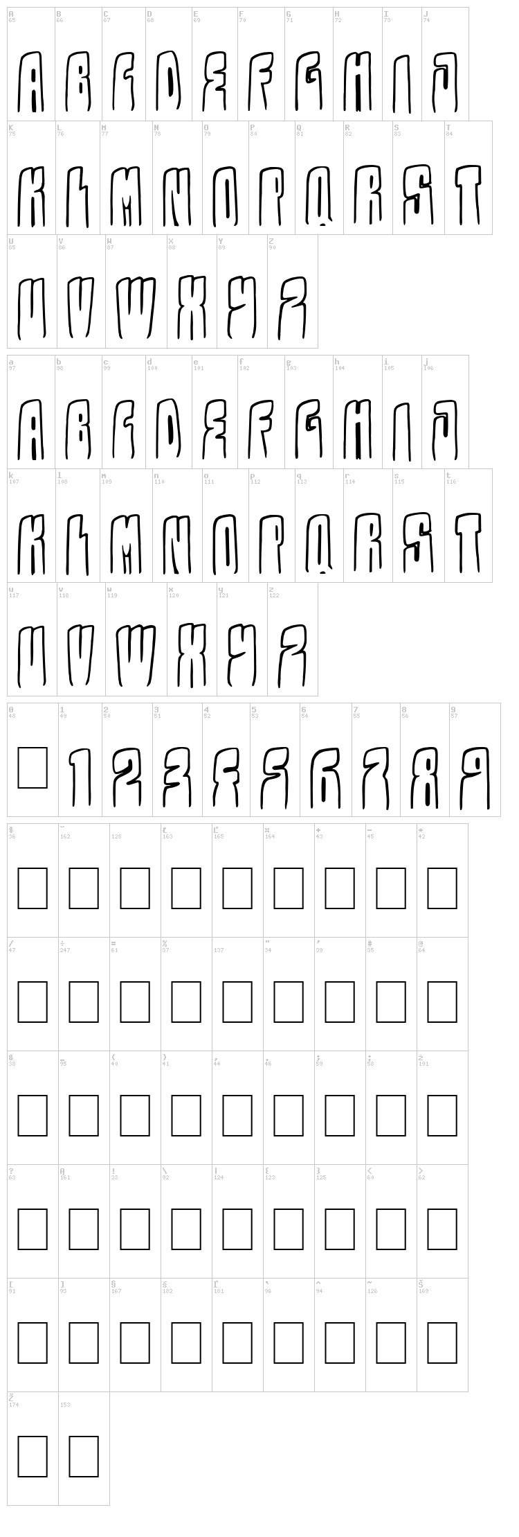 Kolossal font map