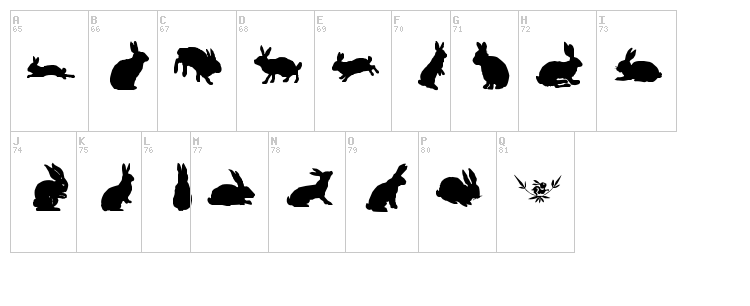 LP Rabbits 1 font map