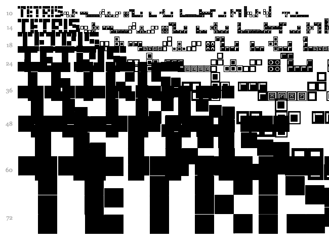 Tetris Blocks font waterfall