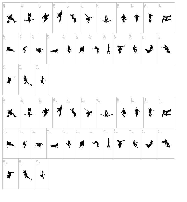 Parkour font map