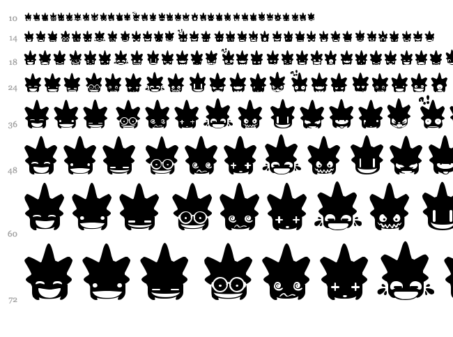 Ghost & Punk Smileys font waterfall