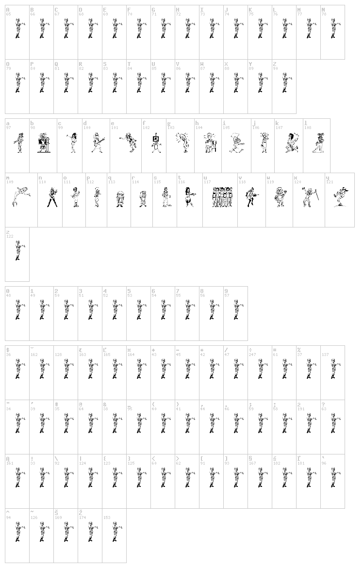 26Woman font map