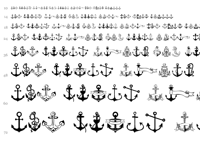 Anchor font waterfall