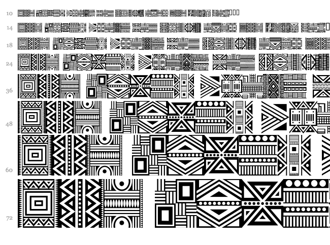 Haus Ethnik Dingbats font waterfall