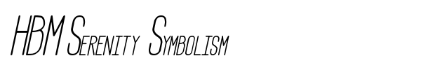 HBM Serenity Symbolism font preview