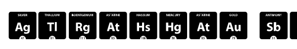 Шрифт Periodic Table of Elements