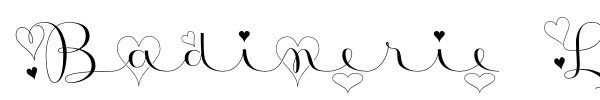 Badinerie Love font preview