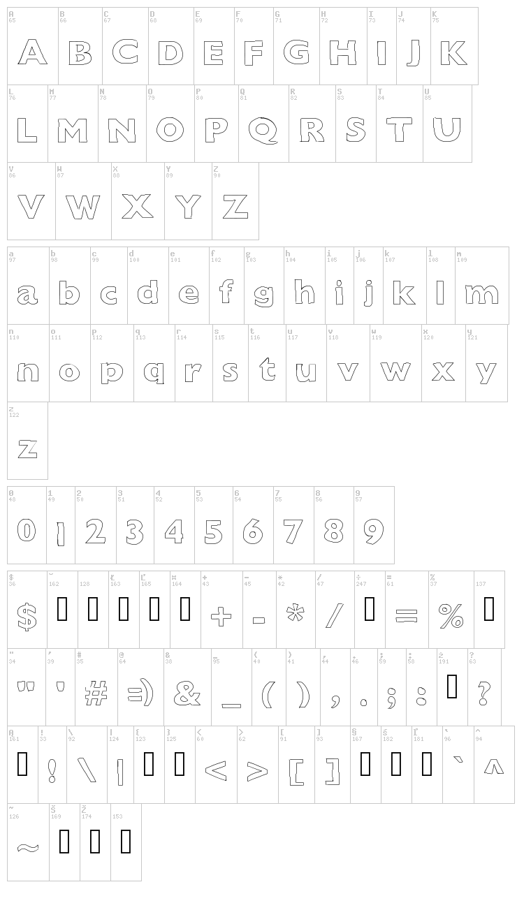 Outline font map