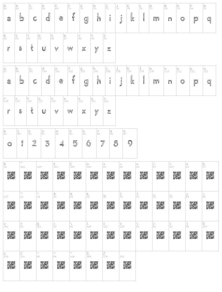 Playgrounds font map