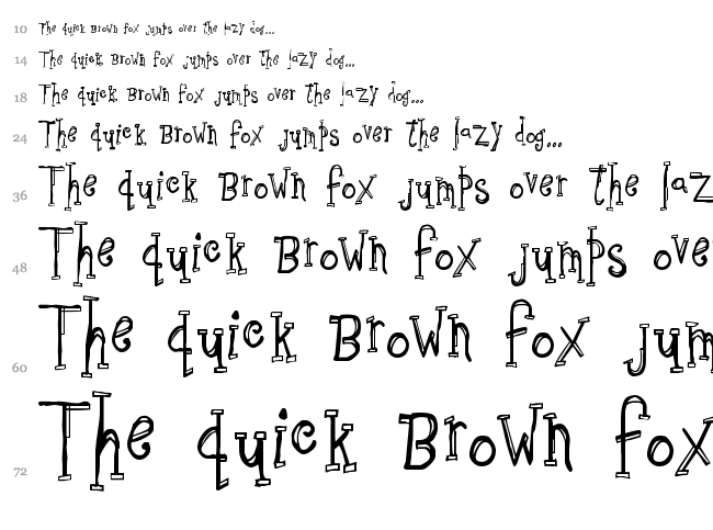 Sketchbook font waterfall