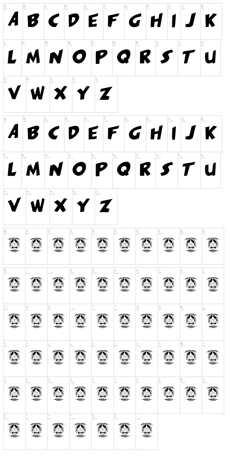 Pagi Jakarta font map