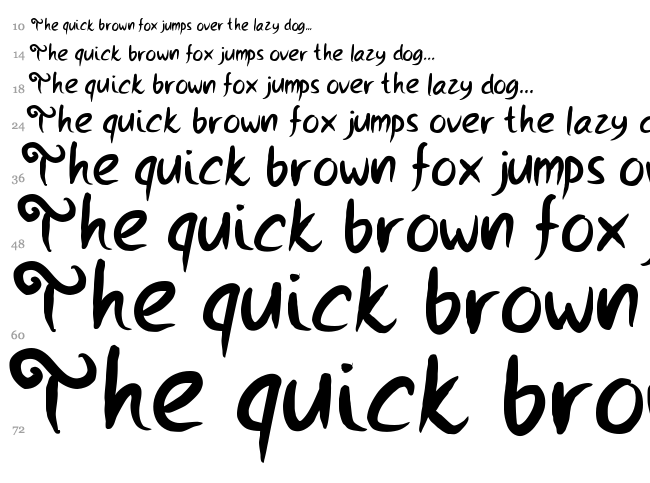 PW Strokes font waterfall