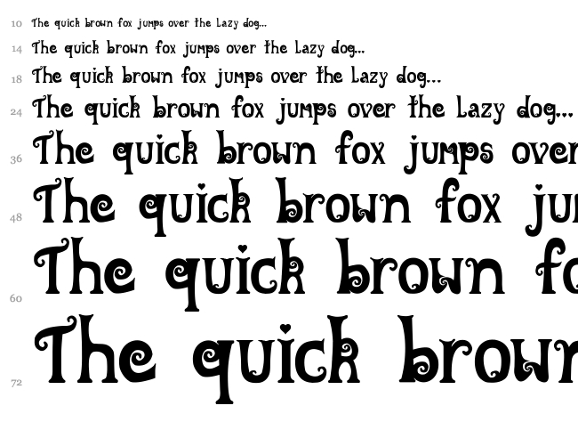 Wonderland font waterfall
