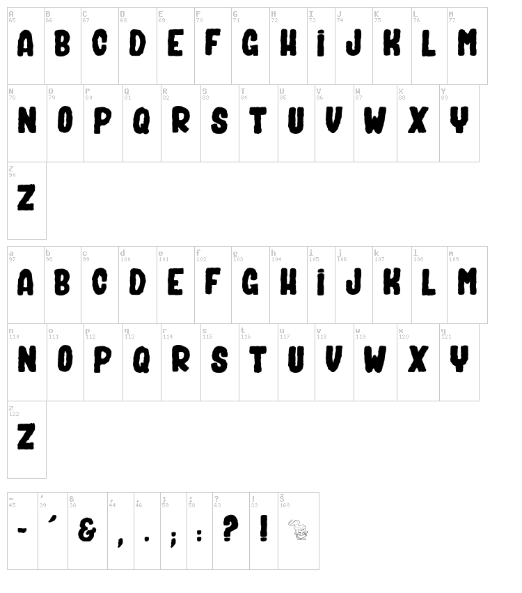 Bad Spirit font map