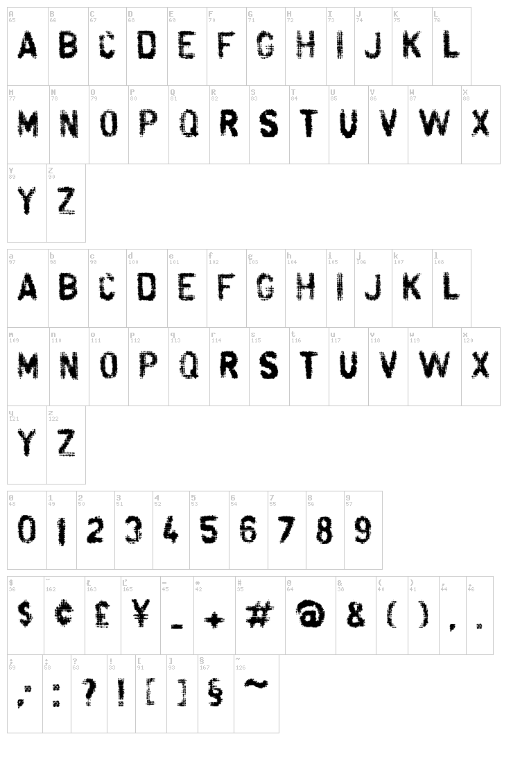 Fibra font map