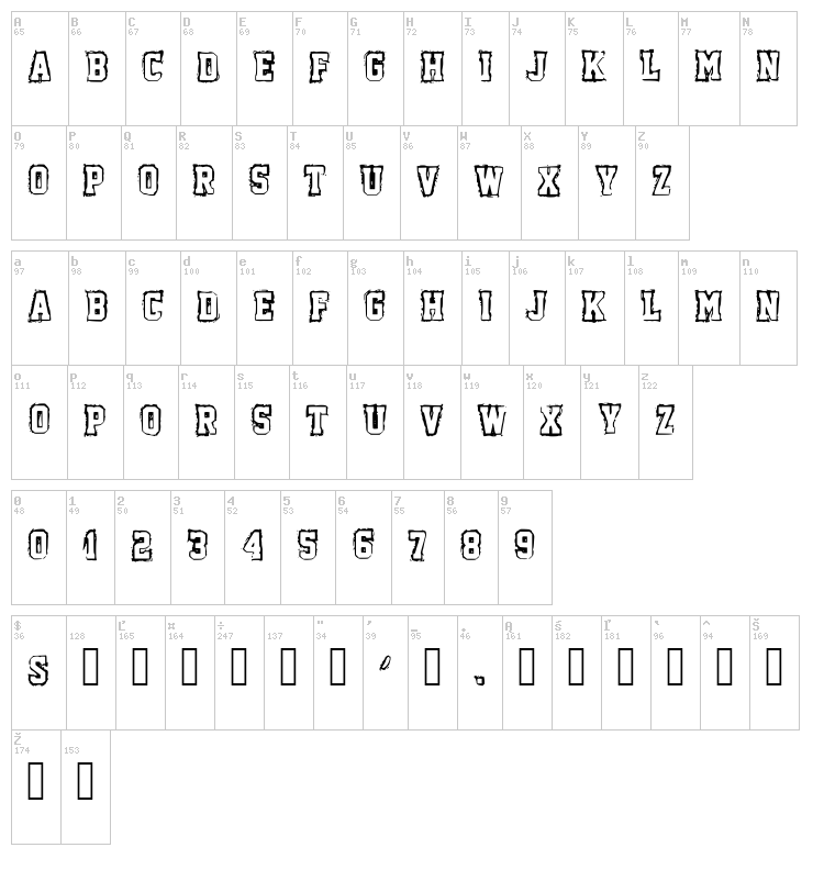 Fish font map