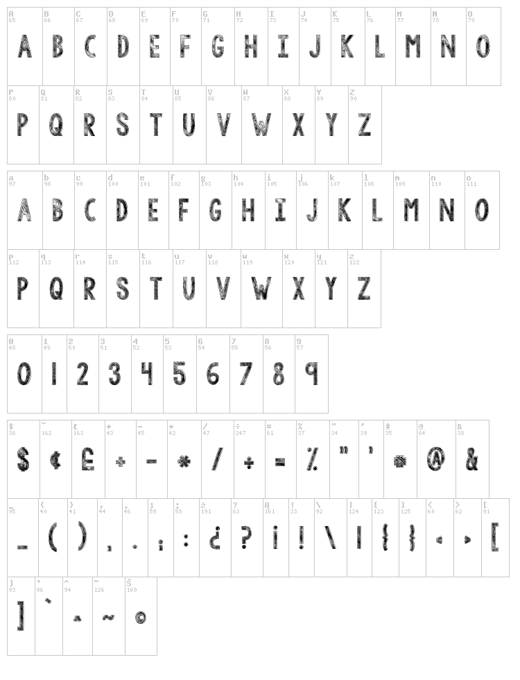 KG Tangled Up In You font map