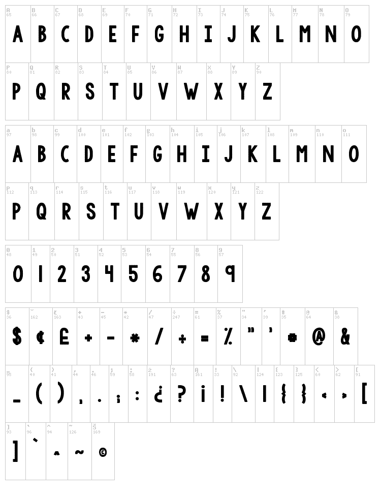 KG Tangled Up In You font map