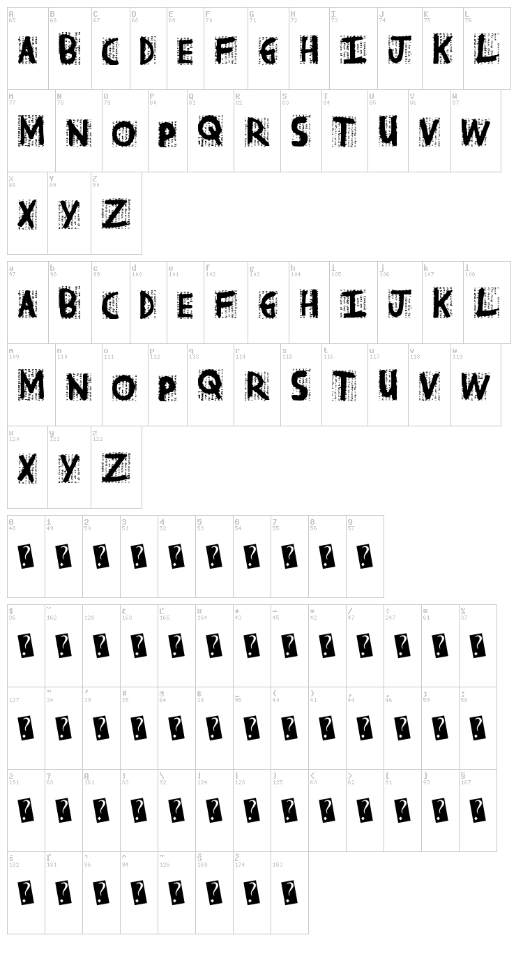 Post News font map