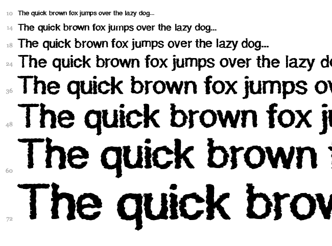 Quaky font waterfall