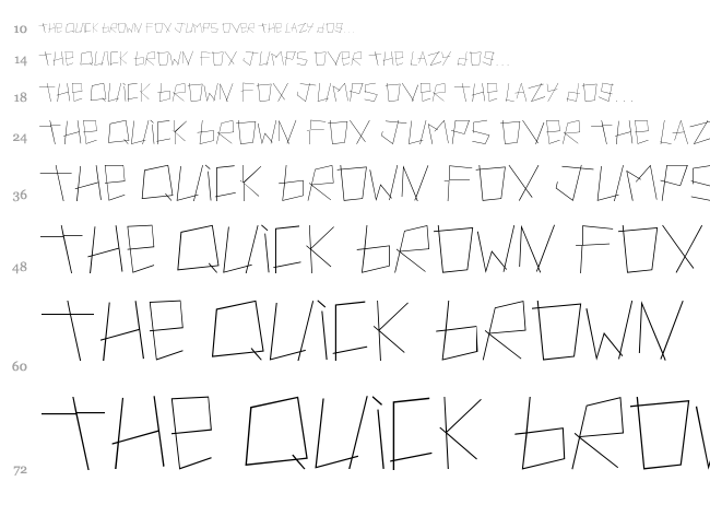 Artifact font waterfall