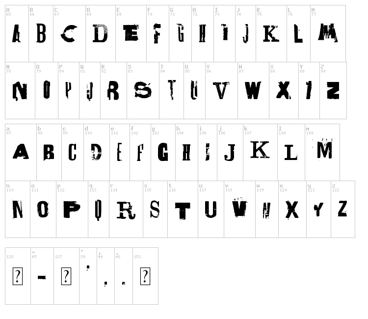 Lettrisme font map