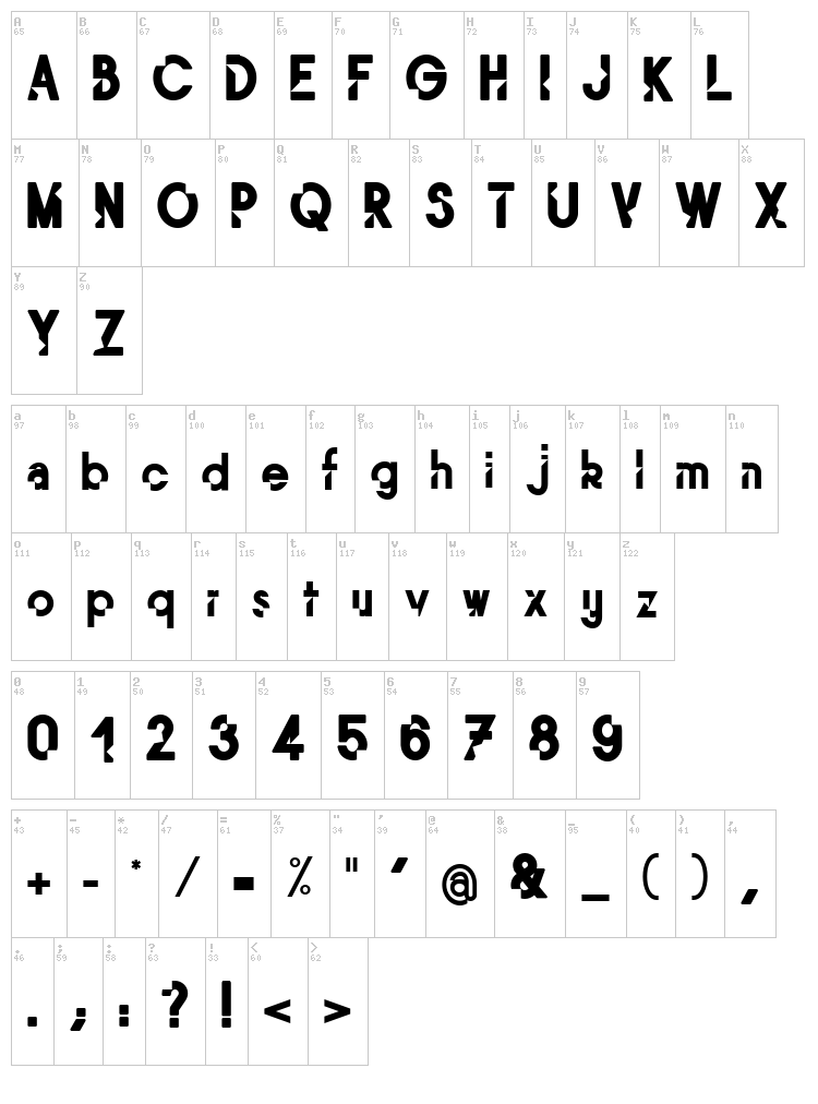 Mordu font map