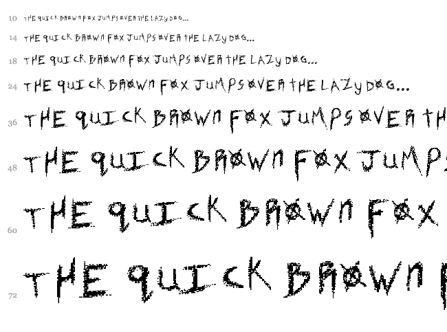 Scratch font waterfall