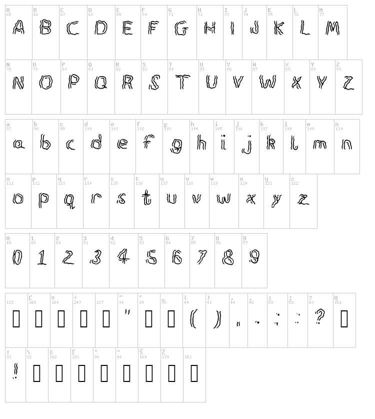 Spook font map