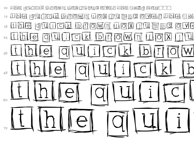 Alphabits Squared font waterfall