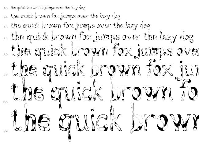 Aqueous font waterfall