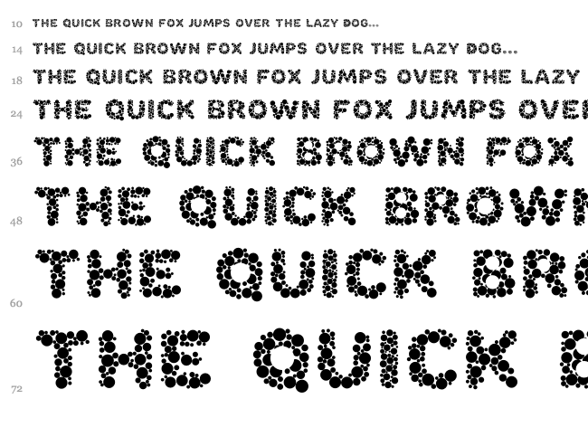 Bubble font waterfall