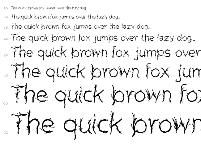 CF Pretty Trees font waterfall